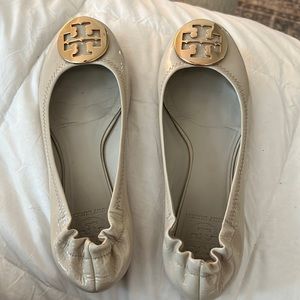 Cream White Patent Leather Tory Burch Ballet Flat size 7.5 (OBO)